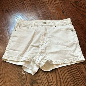 white denim shorts